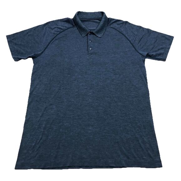 Lululemon Metal Vent Tech Polo Shirt Mens XL Performance Short Sleeve Blue - Picture 1 of 6